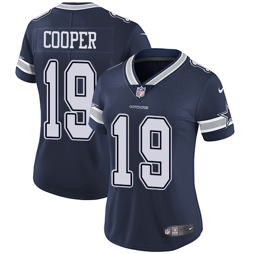 Nike Cowboys #19 Amari Cooper Navy Blue Team Color Women's Stitched NFL Vapor Untouchable Limited Jersey