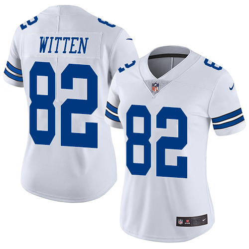 Nike Cowboys #82 Jason Witten White Women's Stitched NFL Vapor Untouchable Limited Jersey