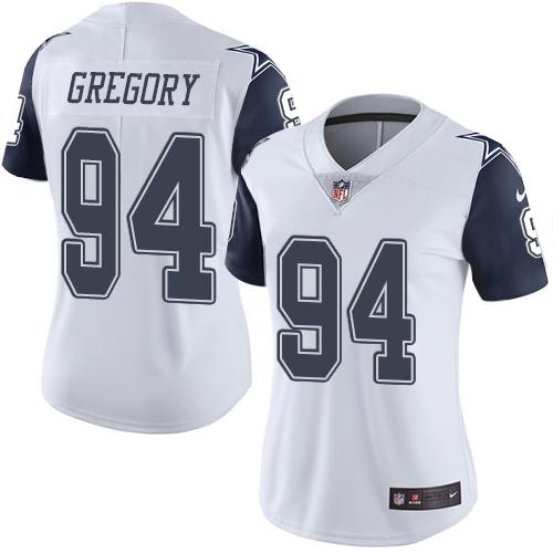Nike Cowboys #94 Randy Gregory White Women's Stitched NFL Limited Rush Jersey