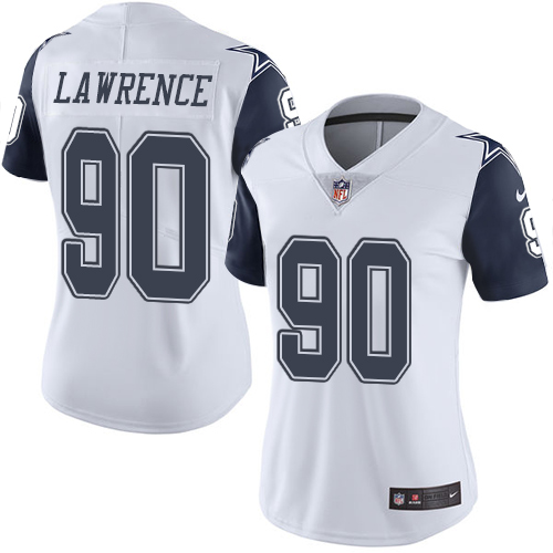 Nike Cowboys #90 Demarcus Lawrence White Women's Stitched NFL Limited Rush Jersey