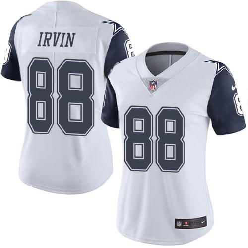 Nike Cowboys #88 Michael Irvin White Women's Stitched NFL Limited Rush Jersey
