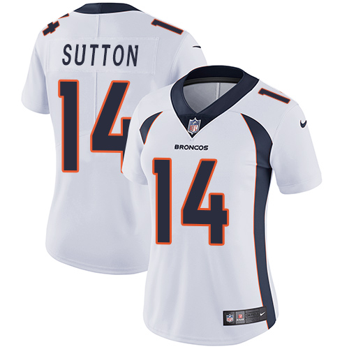 Nike Broncos #14 Courtland Sutton White Women's Stitched NFL Vapor Untouchable Limited Jersey