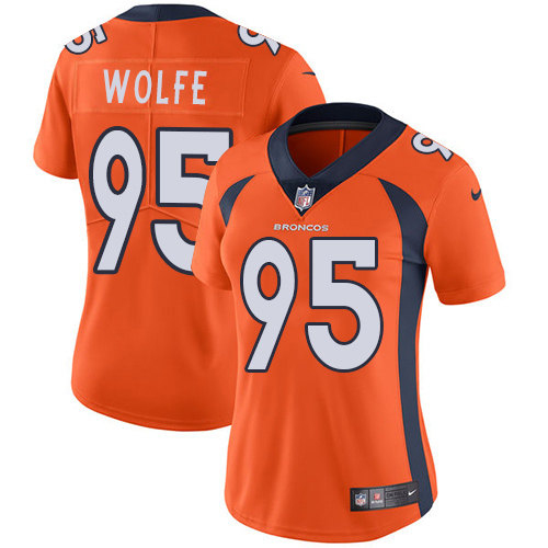 Nike Broncos #95 Derek Wolfe Orange Team Color Women's Stitched NFL Vapor Untouchable Limited Jersey