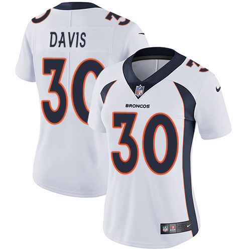 Nike Broncos #30 Terrell Davis White Women's Stitched NFL Vapor Untouchable Limited Jersey