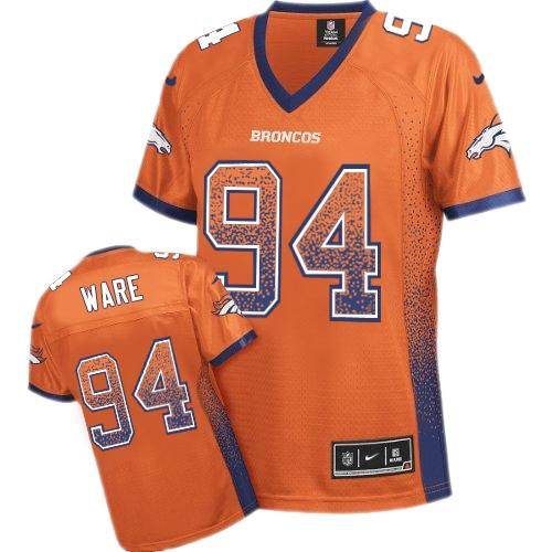 Nike Broncos #94 DeMarcus Ware Orange Team Color Women's Stitched NFL Elite Drift Fashion Jersey