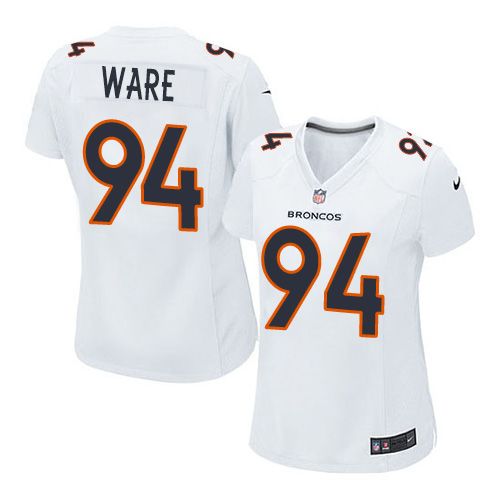 Nike Broncos #94 DeMarcus Ware White Women's Stitched NFL Game Event Jersey
