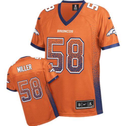 Nike Broncos #58 Von Miller Orange Team Color Women's Stitched NFL Elite Drift Fashion Jersey
