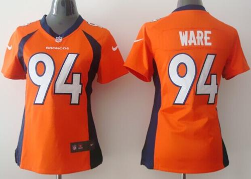 Nike Broncos #94 DeMarcus Ware Orange Team Color Women's Stitched NFL New Elite Jersey