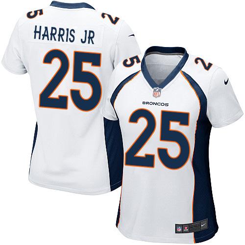 Nike Broncos #25 Chris Harris Jr White Women's Stitched NFL New Elite Jersey