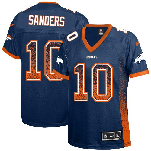 Nike Broncos #10 Emmanuel Sanders Blue Alternate Women's Stitched NFL Elite Drift Fashion Jersey
