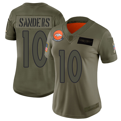 Nike Broncos #10 Emmanuel Sanders Camo Women's Stitched NFL Limited 2019 Salute to Service Jersey