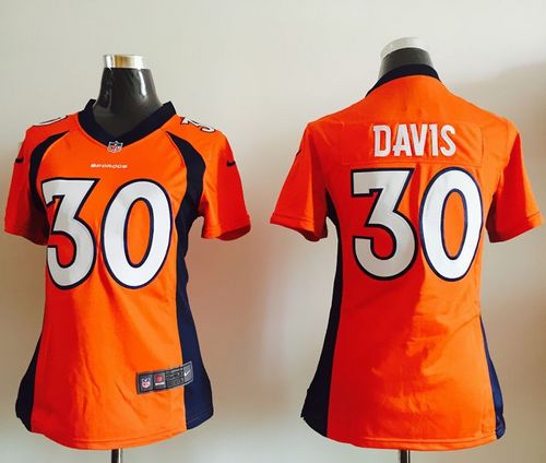 Nike Broncos #30 Terrell Davis Orange Team Color Women's Stitched NFL New Elite Jersey
