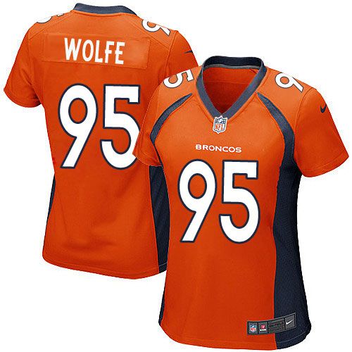 Nike Broncos #95 Derek Wolfe Orange Team Color Women's Stitched NFL New Elite Jersey