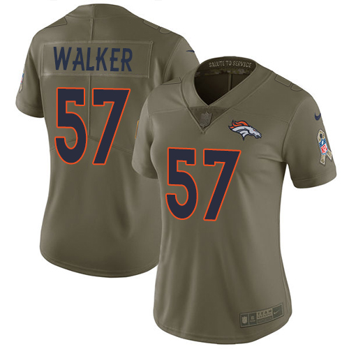 Nike Broncos #57 Demarcus Walker Olive Women's Stitched NFL Limited 2017 Salute to Service Jersey