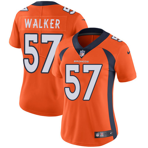 Nike Broncos #57 Demarcus Walker Orange Team Color Women's Stitched NFL Vapor Untouchable Limited Jersey