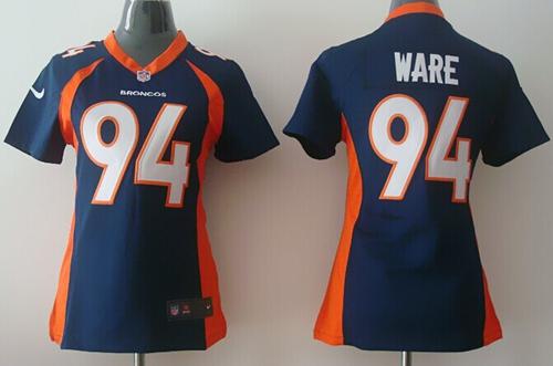Nike Broncos #94 DeMarcus Ware Blue Alternate Women's Stitched NFL New Elite Jersey