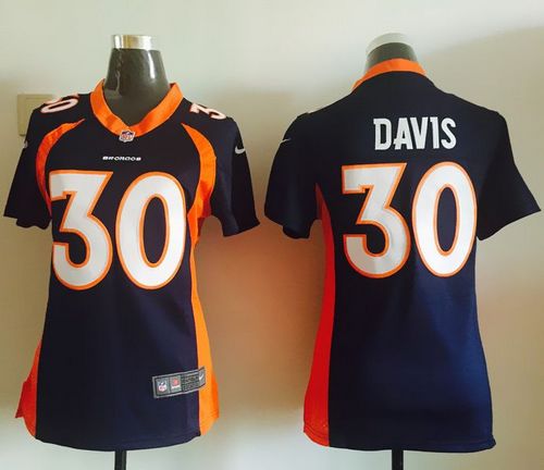 Nike Broncos #30 Terrell Davis Blue Alternate Women's Stitched NFL New Elite Jersey