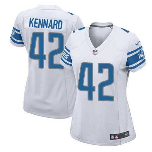 Nike Lions #42 Devon Kennard White Women's Stitched NFL Elite Jersey