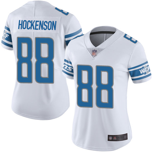 Nike Lions #88 T.J. Hockenson White Women's Stitched NFL Vapor Untouchable Limited Jersey