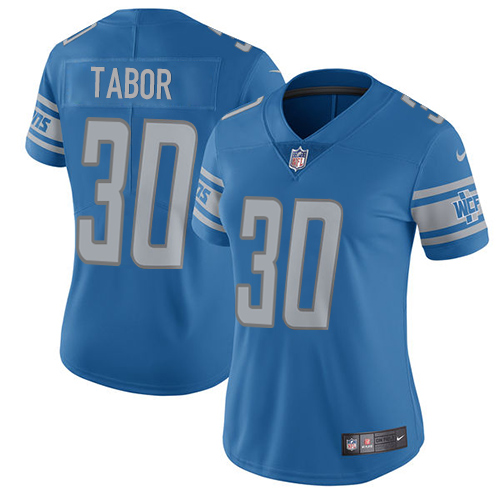 Nike Lions #30 Teez Tabor Light Blue Team Color Women's Stitched NFL Vapor Untouchable Limited Jersey
