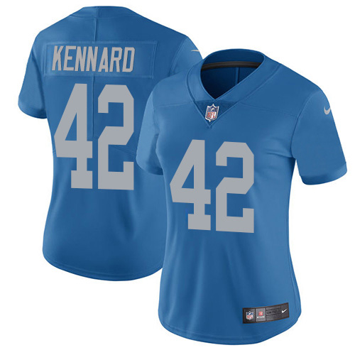 Nike Lions #42 Devon Kennard Blue Throwback Women's Stitched NFL Vapor Untouchable Limited Jersey