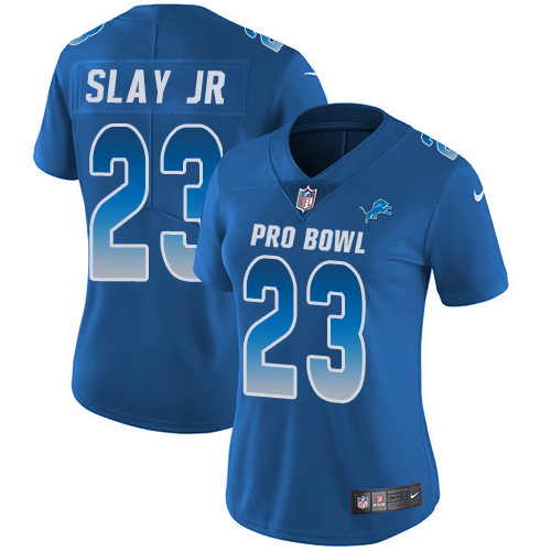Nike Lions #23 Darius Slay Jr Royal Women's Stitched NFL Limited NFC 2018 Pro Bowl Jersey