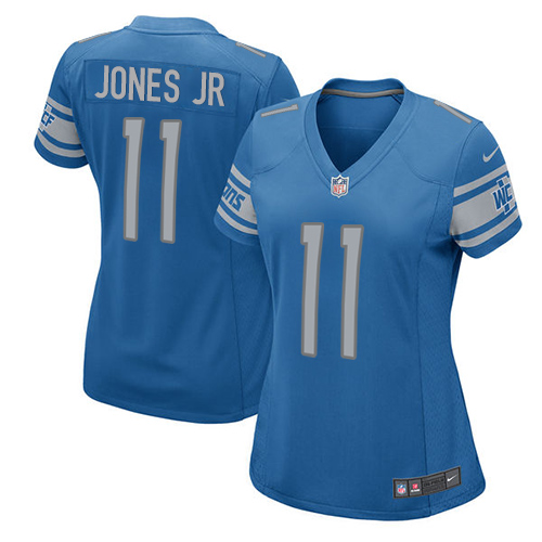 Nike Lions #11 Marvin Jones Jr Light Blue Team Color Women's Stitched NFL Elite Jersey