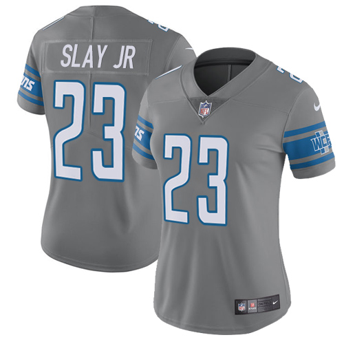 Nike Lions #23 Darius Slay Jr Gray Women's Stitched NFL Limited Rush Jersey