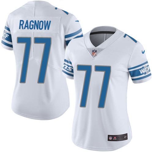 Nike Lions #77 Frank Ragnow White Women's Stitched NFL Vapor Untouchable Limited Jersey