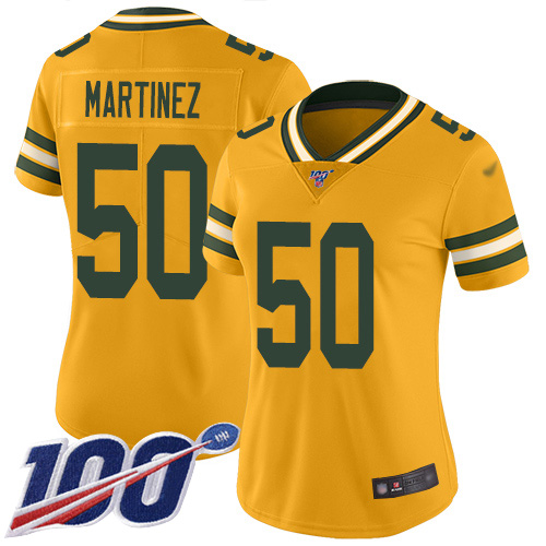 Nike Packers #50 Blake Martinez Gold Women's Stitched NFL Limited Inverted Legend 100th Season Jersey