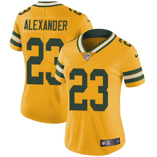 Nike Packers #23 Jaire Alexander Yellow Women's Stitched NFL Limited Rush Jersey