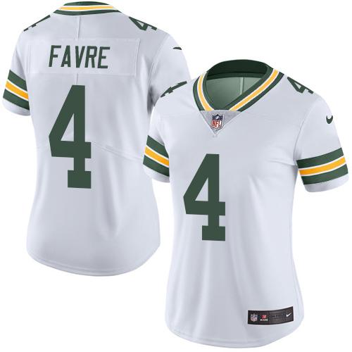 Nike Packers #4 Brett Favre White Women's Stitched NFL Vapor Untouchable Limited Jersey