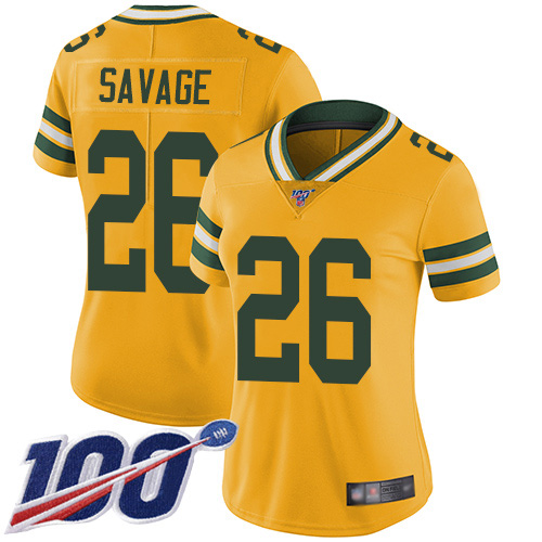 Nike Packers #26 Darnell Savage Yellow Women's Stitched NFL Limited Rush 100th Season Jersey