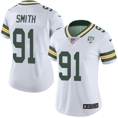 Nike Packers #91 Preston Smith White Women's 100th Season Stitched NFL Vapor Untouchable Limited Jersey