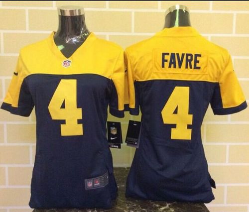 Nike Packers #4 Brett Favre Navy Blue Alternate Women's Stitched NFL New Elite Jersey