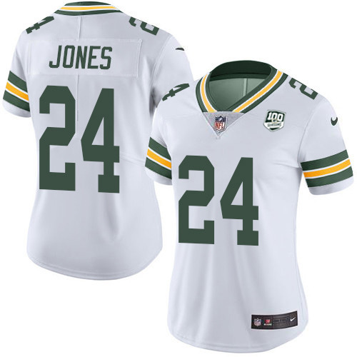 Nike Packers #24 Josh Jones White Women's 100th Season Stitched NFL Vapor Untouchable Limited Jersey