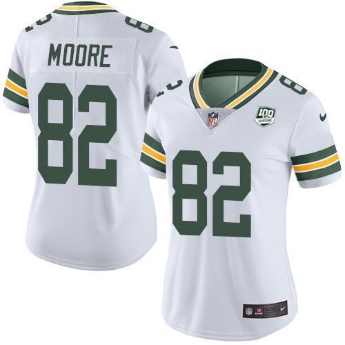 Nike Packers #82 J'Mon Moore White Women's 100th Season Stitched NFL Vapor Untouchable Limited Jersey