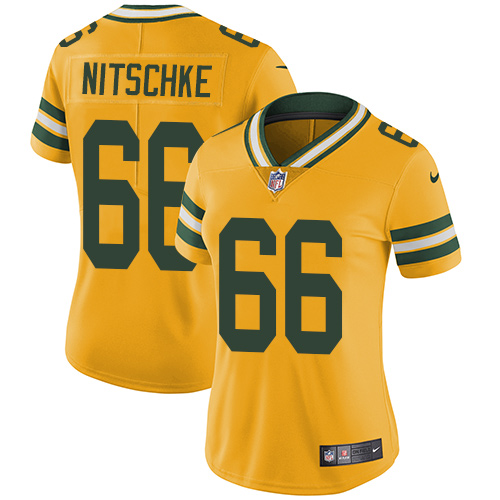 Nike Packers #66 Ray Nitschke Yellow Women's Stitched NFL Limited Rush Jersey