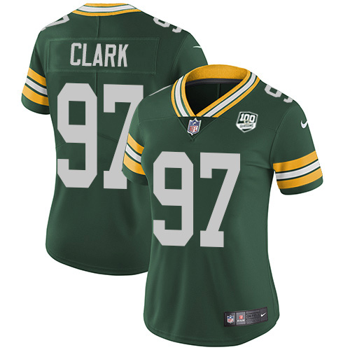 Nike Packers #97 Kenny Clark Green Team Color Women's 100th Season Stitched NFL Vapor Untouchable Limited Jersey