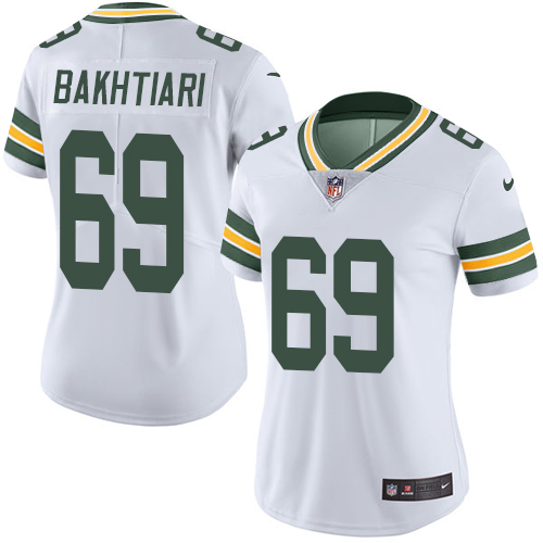 Nike Packers #69 David Bakhtiari White Women's Stitched NFL Vapor Untouchable Limited Jersey