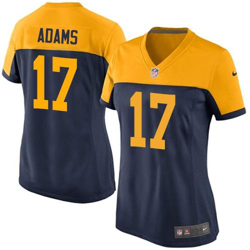 Nike Packers #17 Davante Adams Navy Blue Alternate Women's Stitched NFL New Elite Jersey