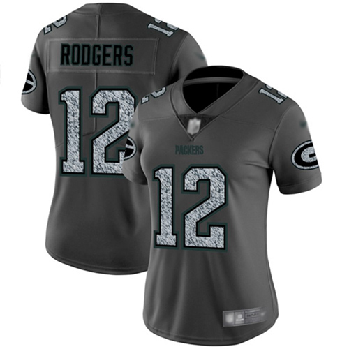 Nike Packers #12 Aaron Rodgers Gray Static Women's Stitched NFL Vapor Untouchable Limited Jersey