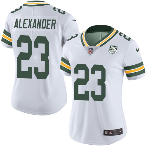 Nike Packers #23 Jaire Alexander White Women's 100th Season Stitched NFL Vapor Untouchable Limited Jersey