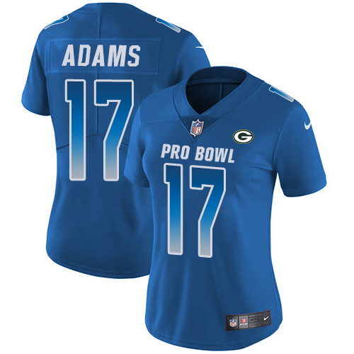 Nike Packers #17 Davante Adams Royal Women's Stitched NFL Limited NFC 2018 Pro Bowl Jersey
