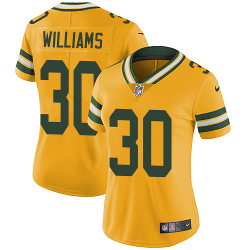 Nike Packers #30 Jamaal Williams Yellow Women's Stitched NFL Limited Rush Jersey