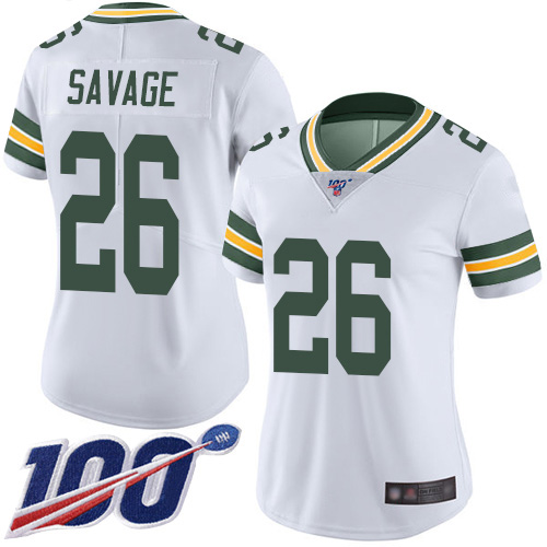 Nike Packers #26 Darnell Savage White Women's Stitched NFL 100th Season Vapor Limited Jersey