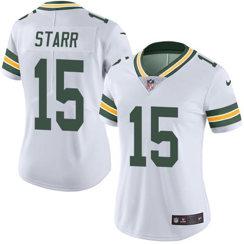 Nike Packers #15 Bart Starr White Women's Stitched NFL Vapor Untouchable Limited Jersey