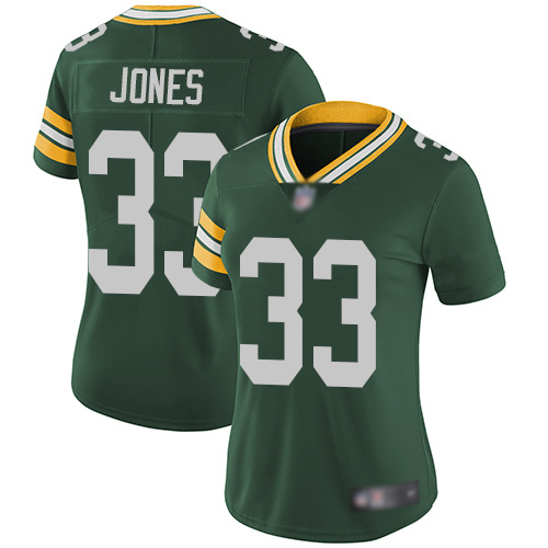 Nike Packers #33 Aaron Jones Green Team Color Women's Stitched NFL Vapor Untouchable Limited Jersey