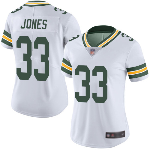 Nike Packers #33 Aaron Jones White Women's Stitched NFL Vapor Untouchable Limited Jersey
