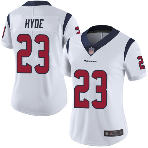 Nike Texans #23 Carlos Hyde White Women's Stitched NFL Vapor Untouchable Limited Jersey
